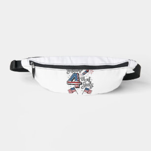 Vintage Happy 4. Juli Patrioten-Feuerwerk-Shirt Bauchtasche