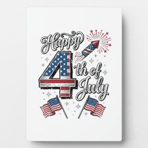 Vintage Happy 4. Juli Patrioten-Feuerwerk-Shirt Fotoplatte