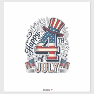 Vintage Happy 4. Juli Patrioten Hut Vektor Des Aufkleber