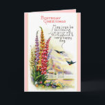Vintage Happy Birthday card Karte<br><div class="desc">Vintage Happy Birthday card. Beautiful flowers and birds will greet the birthday person with grace and class. Wonderful old fashion cards re-born!</div>