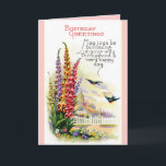 Vintage Happy Birthday card Karte<br><div class="desc">Vintage Happy Birthday card. Beautiful flowers and birds will greet the birthday person with grace and class. Wonderful old fashion cards re-born!</div>