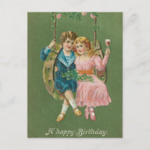 Vintage-Happy-Birthday-Grußkarte 1900er
