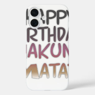 Vintage Happy Birthday Hakuna Matata Lila Inspirat iPhone 16 Hülle