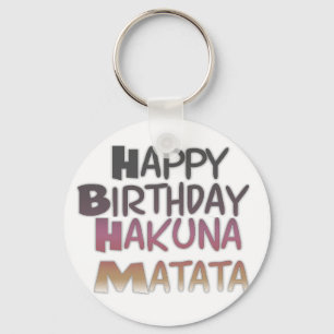 Vintage Happy Birthday Hakuna Matata Lila Inspirat Schlüsselanhänger
