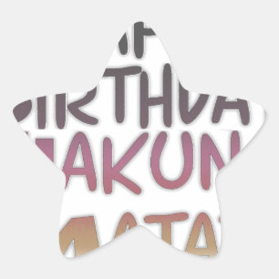 Vintage Happy Birthday Hakuna Matata Lila Inspirie Stern-Aufkleber