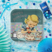 Vintage-Happy-Birthday-Papierteller Pappteller (Party)