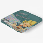 Vintage-Happy-Birthday-Papierteller Pappteller (Gewinkelt)