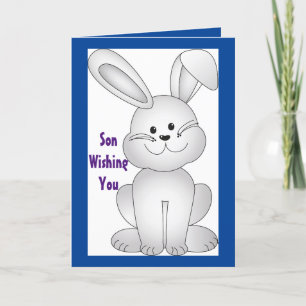 Vintage Happy Bunny Card für einen Sohn Feiertagskarte