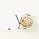 Vintage Happy Easter Bunny Floral Wreath Notizblock (Innenseite)