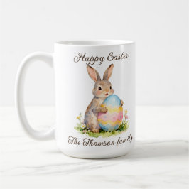 Vintage Happy Easter Bunny with Egg Family Kaffeetasse