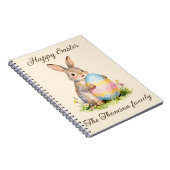 Vintage Happy Easter Bunny with Egg Family Notizblock (Rechte Seite)