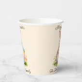 Vintage Happy Easter Bunny with Egg Family  Pappbecher (Links)