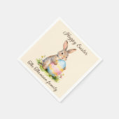 Vintage Happy Easter Bunny with Egg Family  Serviette (Ecke)