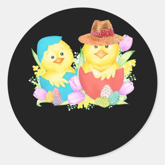 Vintage Happy Easter Duck Eggs Runder Aufkleber (Vorderseite)