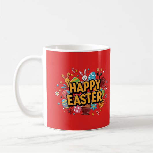 Vintage Happy Easter Retro Coffee Mug Kaffeetasse (Links)