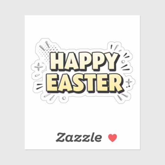 Vintage Happy Easter Typographic Sticker (Blatt)