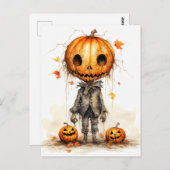 Vintage Happy Halloween Fiend Postkarte (Vorne/Hinten)