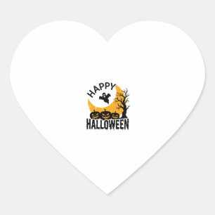 Vintage-Happy-Halloween-Geist-Kürbis-Shirt-Design Herz-Aufkleber