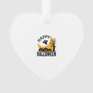 Vintage-Happy-Halloween-Geist-Kürbis-Shirt-Design Ornament