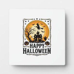 Vintage-Happy-Halloween-Hexe-Mond-Shirt-Design_1 Fotoplatte