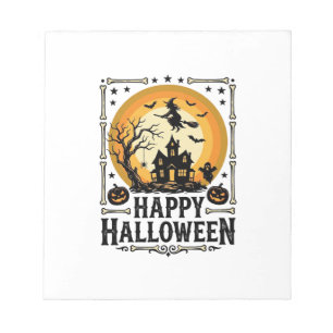 Vintage-Happy-Halloween-Hexe-Mond-Shirt-Design_1 Notizblock