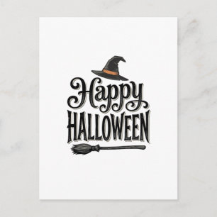 Vintage-Happy-Halloween-Hexenhut-Shirt-Design_1 Postkarte