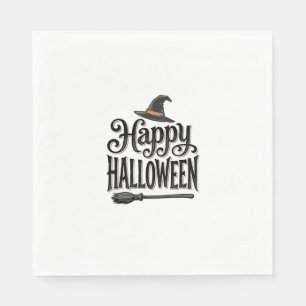 Vintage-Happy-Halloween-Hexenhut-Shirt-Design_1 Serviette