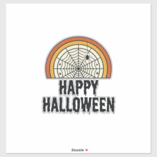 Vintage-Happy-Halloween-Spinnennetz-Vektordesign_1 Aufkleber