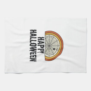 Vintage-Happy-Halloween-Spinnennetz-Vektordesign_1 Geschirrtuch
