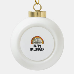Vintage-Happy-Halloween-Spinnennetz-Vektordesign_1 Keramik Kugel-Ornament