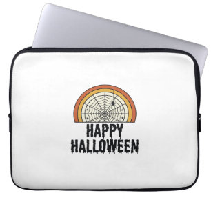 Vintage-Happy-Halloween-Spinnennetz-Vektordesign_1 Laptopschutzhülle