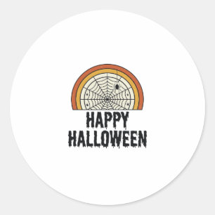 Vintage-Happy-Halloween-Spinnennetz-Vektordesign_1 Runder Aufkleber