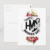 Vintage-Happy-Muttertags-Postkarte Postkarte (Vorne/Hinten)