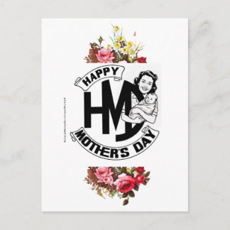 Vintage-Happy-Muttertags-Postkarte Postkarte