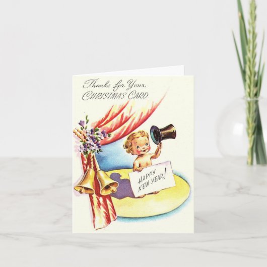 Vintage Happy New Year Card Karte (Vorderseite)