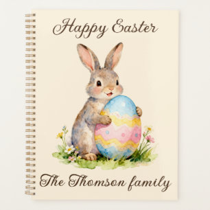 Vintage-Happy-Ostern-Hase mit Ei Familie Planer