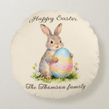 Vintage-Happy-Ostern-Hase mit Ei Familie