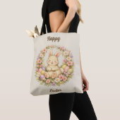 Vintage-Happy-Ostern-Hasen-Blumenkranz Tasche (Von Nahem)