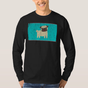 Vintage Happy Pug Gesichtsmaske T-Shirt