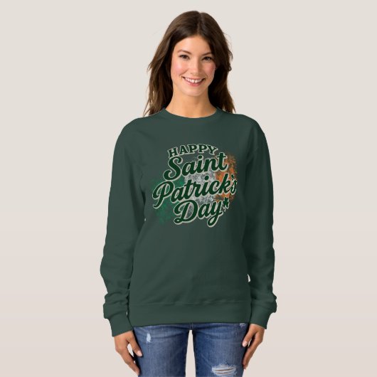 Vintage Happy Saint Patrick's day  Sweatshirt (Vorne ganz)