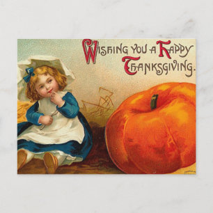 Vintage Happy Thanksgiving Holiday Feiertagspostkarte