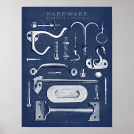 Vintage Hardware-Poster-Haken handles Denim Dunkel Poster
