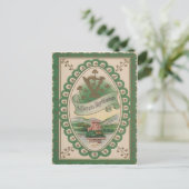 Vintage Harfe der Erin St Patrick's Day Card Postkarte (Stehend Vorderseite)