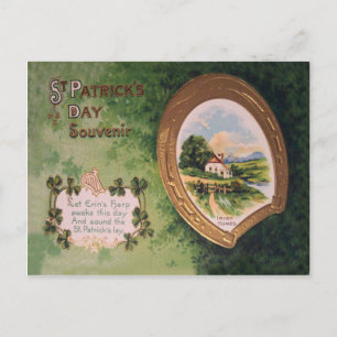 Vintage Harfe von Erin Hufeisen St. Patrick's Day  Postkarte
