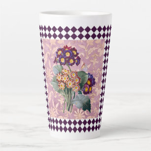 Vintage-Harlekin-Garten-Blumenpaneel   Milchtasse