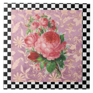 Vintage-Harlekin-Rosa rosa Fliese