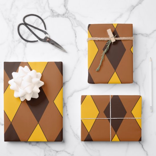 Vintage Harlequin Birthday Diamond Pattern Geschenkpapier Set (Vorderseite)