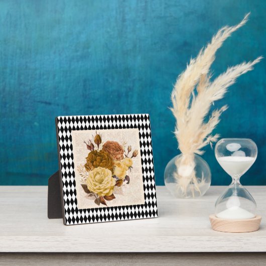 Vintage Harlequin Garden Rose Fotoplatte (InSitu)