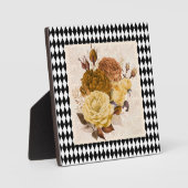 Vintage Harlequin Garden Rose Fotoplatte (Vorderseite)