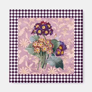 Vintage Harlequin Garten Blumen Panel Magnet